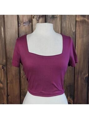 Olivia Rae New York purple pink square neck crop top Size L